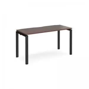 Adapt starter unit single 1400mm x 600mm - Black frame and walnut top