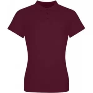 Awdis Womens/Ladies Pique Cotton Polo Shirt (L) (Burgundy)