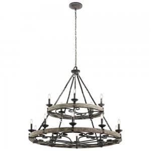 15 Light Chandelier Weathered Zinc