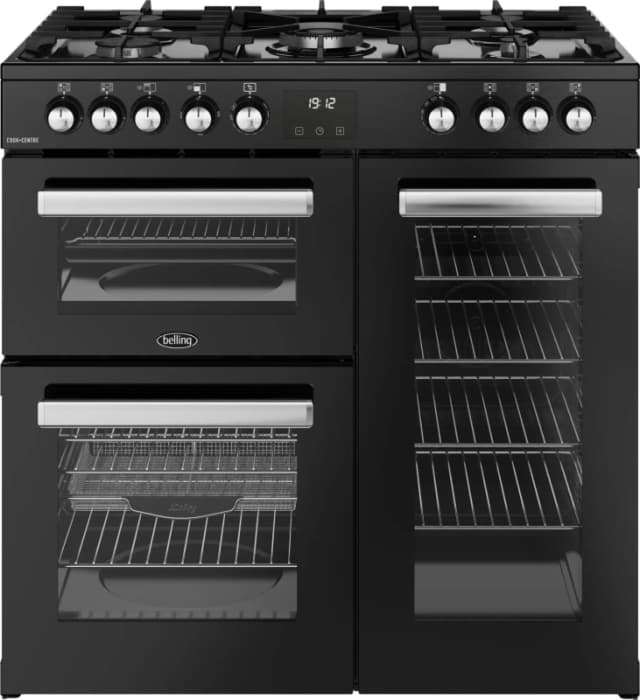 Belling Cookcentre 90cm Dual Fuel Range Cooker - Black 444411793 Black