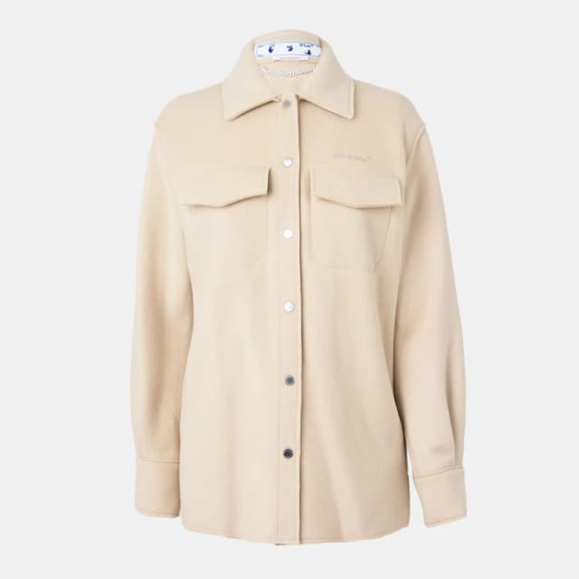 Off White Womens Insulated Short Puffer Jacket Beige female 4 (3XS)