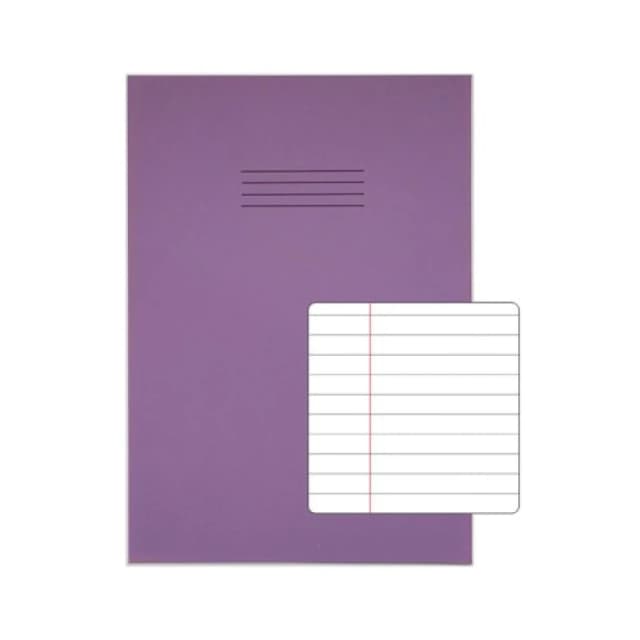 Rhino A4 Exercise Book 80 Page 8mm Ruled Purple Contract (50 Pack) VEXV668-1595-0