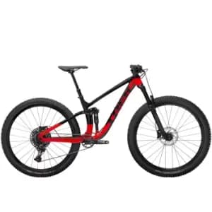 2022 Trek Fuel EX 7 Full Suspension Mountain Bike in Trek Black and Radioactive Red