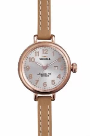 Ladies Shinola Birdy 34mm Natural Leather Strap Watch S0110000256