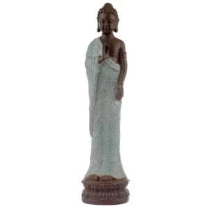 Thai Buddha Brown White and Turquoise - Serenity