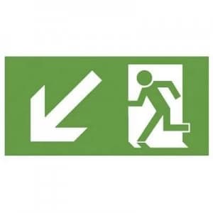 Escape route sign Down left B SAFETY F563 D