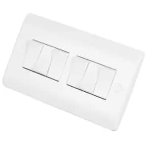 Click Scolmore Mode 10A 6 Gang 2 Way Light Switch Polar White - CMA105