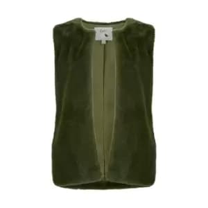 Yumi Green Faux Fur Gilet - Green