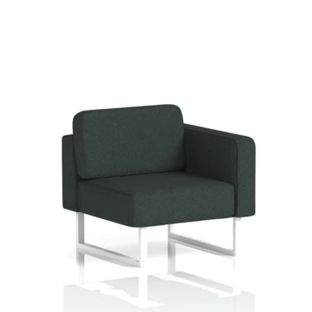 Brixworth Modular Seating Left Unit with White in Rivet Fabric - Charcoal
