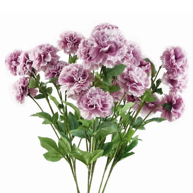 Leaf Pack of 6 x 70cm Pink Artificial Carnation Stem - 4 Flowers Pink unisex