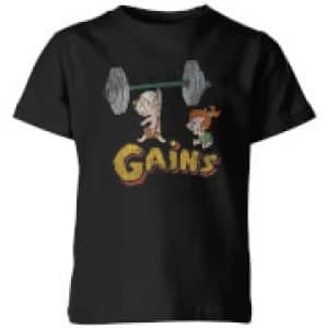 The Flintstones Distressed Bam Bam Gains Kids T-Shirt - Black - 11-12 Years