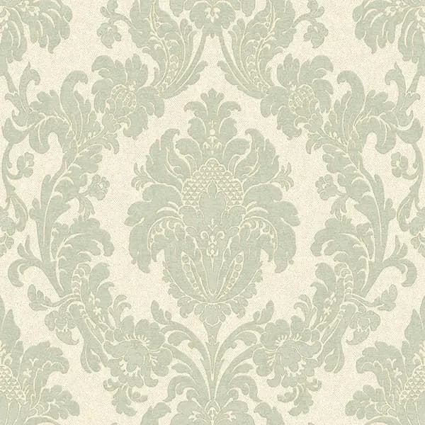 Belgravia Decor Ciara Damask Green Textured Wallpaper