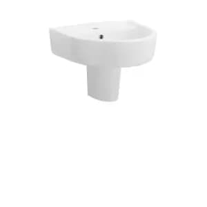 Nuie Provost 420mm Basin & Semi Pedestal - White