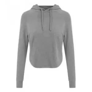AWDis Womens/Ladies Just Cool Cross Back Cropped Hoodie (L) (Sport Grey)
