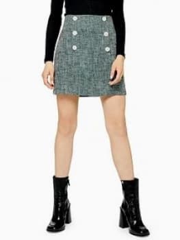 Topshop Boucle Mini Skirt - Green
