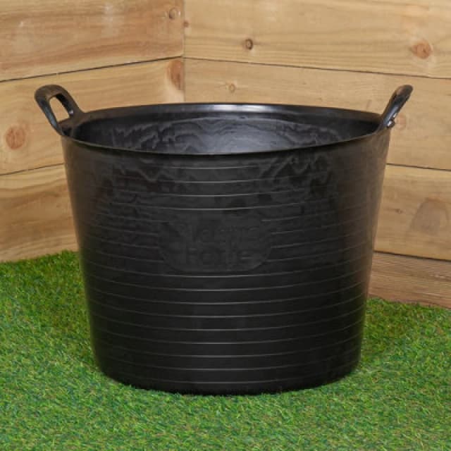 Samuel Alexander 38 X 45Cm Large Black Plastic Tub Bucket With 42 Litre Capacity & Carry Handles