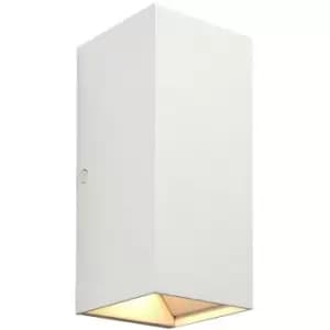 Saxby Glover CCT LED Outdoor Up Down Wall Lamp Matt White Paint & Clear Glass 3000/4000/6000K IP44