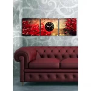 3P2828CS-10 Multicolor Decorative Canvas Wall Clock (3 Pieces)