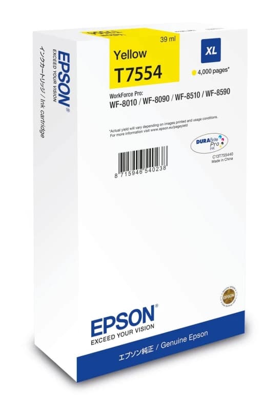 Epson Yellow Ink Cartridge 39ml - C13T75544N EPT75544N EXREPT75544N