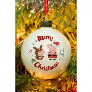 Personalised Peppa Pig and George Pig Christmas Bauble