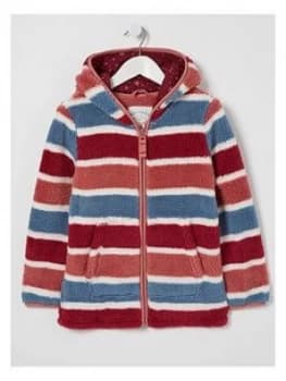 Fatface Girls Stripe Zip Through Fleece - Multi