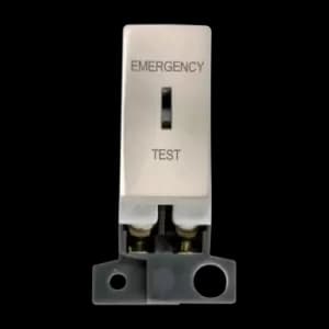 Click Scolmore MiniGrid Double-Pole Key Switch Ingot Emergency Test Satin Chrome - MD029SC