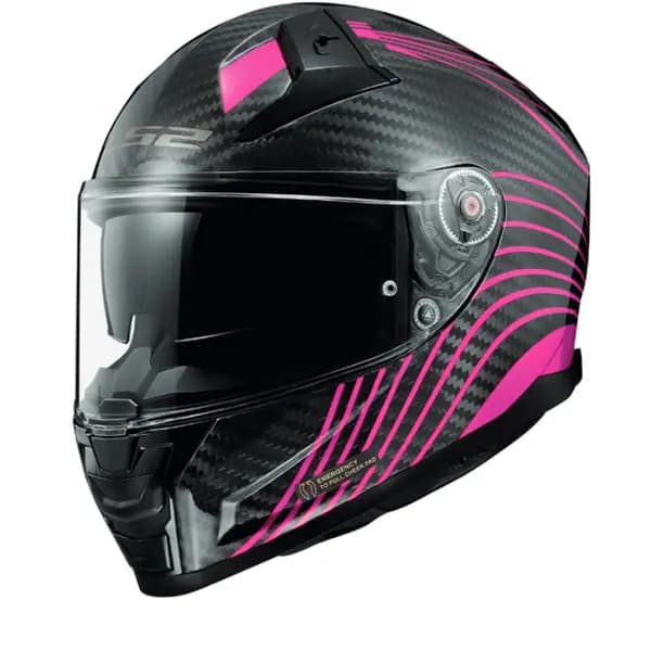 LS2 FF811 Vector II Carbon Flux Glossy Violet Full Face Helmet Size 2XL