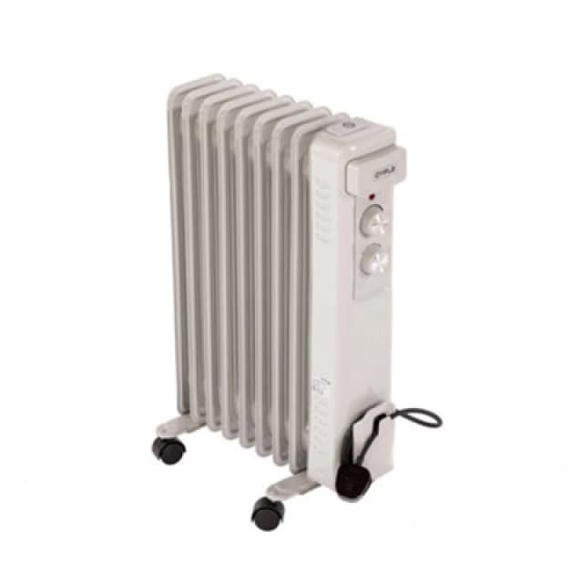 Oypla 9 Fin Portable Oil Filled Radiator Electric Heater White