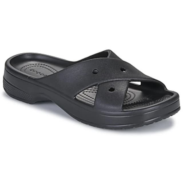 Crocs Women Classic Cross Strap Slides Black 4