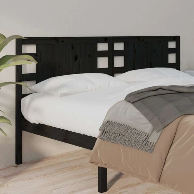VIDAXL Headboard Black 206x4x100cm Solid Wood Pine Vidaxl 8720287006756