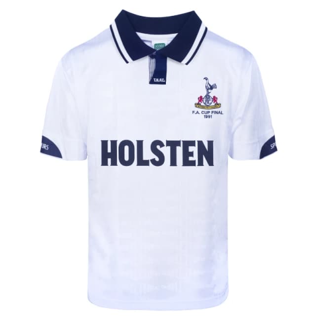 Score Draw Tottenham Hotspur 1991 FA Cup Final Retro Shirt SPURS91HFACFPYSS-XS XS Mens Sportswear