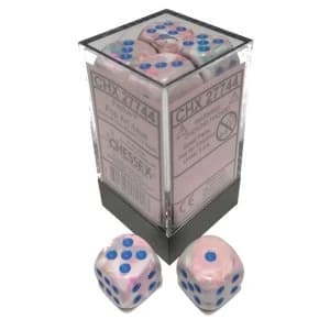 Chessex 16mm D6 Dice Block: Festive Pop Art with Blue