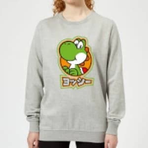 Nintendo Super Mario Yoshi Kanji Womens Sweatshirt - Grey - 3XL
