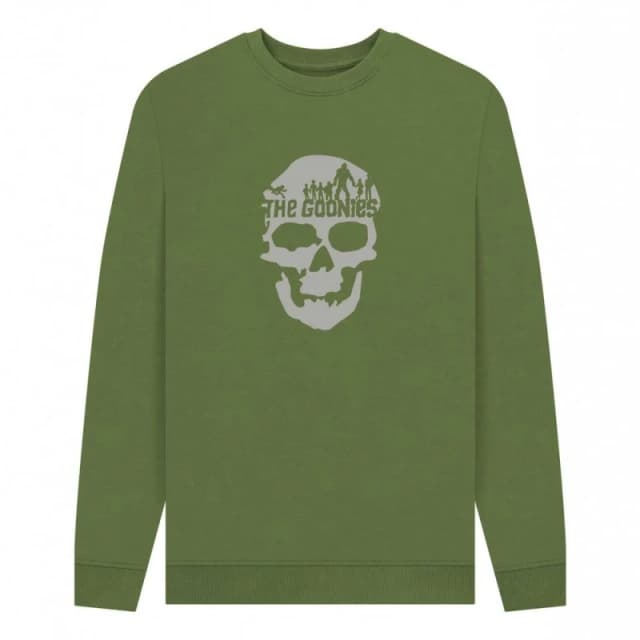 The Goonies Mens Graphic Skull Sweatshirt in Khaki Size: Small Khaki Male S