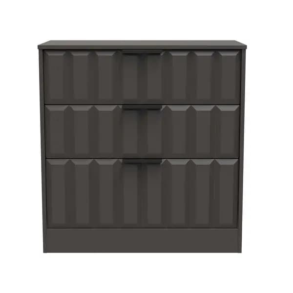 Welcome Furniture Ready Assembled New York 3 Drawer Deep Chest In Graphite NYC049GBGB