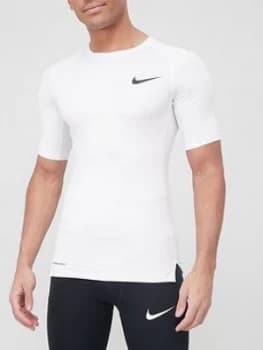Nike Pro Compression Short Sleeve Top - White
