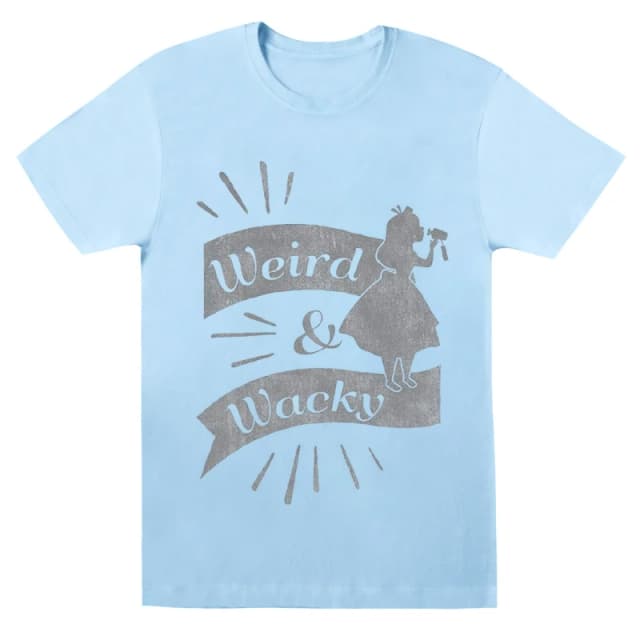 Disney Men Alice In Wonderland Weird And Wacky T-Shirt in Baby Blue Size: Small Baby Blue S Male 5059568303912