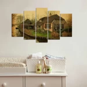 5M-66 Multicolor Decorative MDF Painting (5 Pieces)