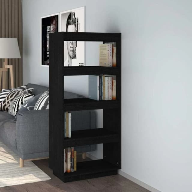 VIDAXL Vidaxl - Book Cabinet/Room Divider Black 60x35x135cm Solid Pinewood 8720286816042