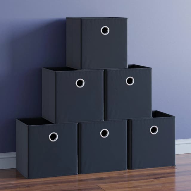 Lassic Vida Designs Durham Cube Storage Basket Set of 6 Black unisex Set of 6