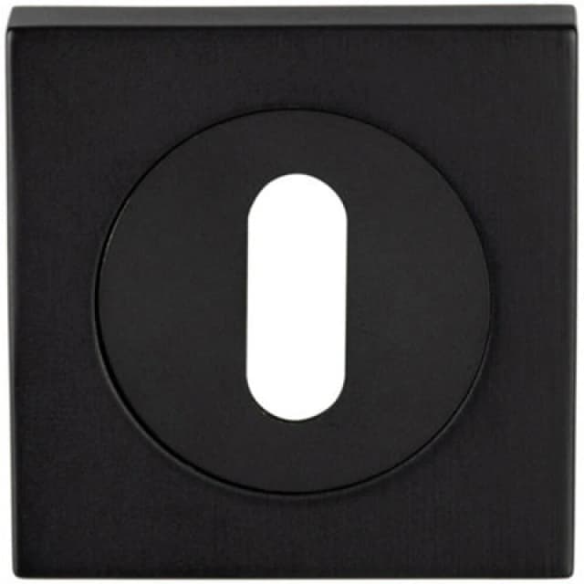 Loops Square Lock Profile Escutcheon 51 x 51mm Concealed Fix Matt Black unisex