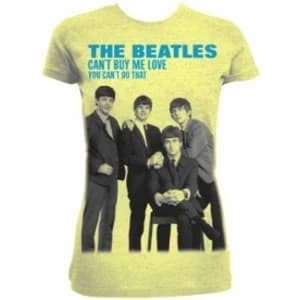 The Beatles Cant Buy Me Love Yellow Ladies TS: Small