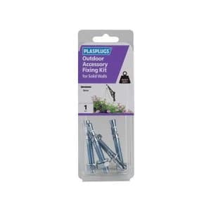 Plasplugs Outdoor Accessory Fixing Kit for Solid Walls