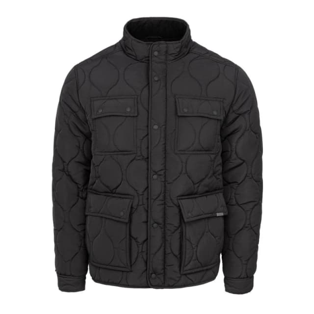 Firetrap Mens Kingdom Quilted Long Sleeve Jacket Black male 2X Small