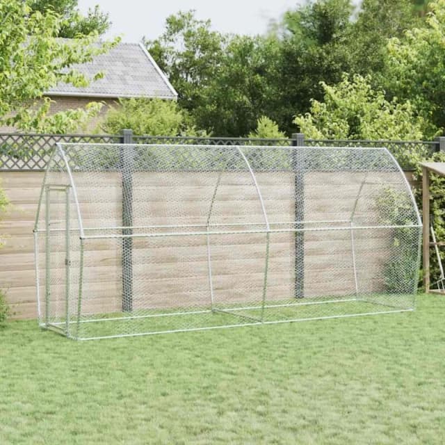 VIDAXL Chicken Cage Silver 400x105x182cm Galvanised Steel Vidaxl 8721012410428