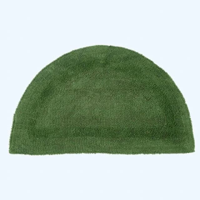 Homescapes Luxury Reversible Semi Circle Bath Mat - Fern Green