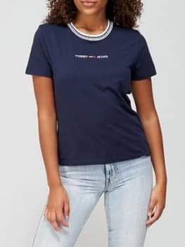 Tommy Jeans Summer Logo Ringer Tee - Navy