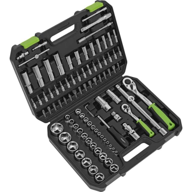 Loops 94pc PREMIUM Socket / Bit & Ratchet Handle Set - 1/4" 1/2" Drive 6 Point Metric Multi