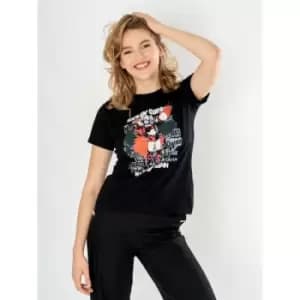 Harley Quinn Black Graffiti Unisex T-Shirt Ex Ex Large