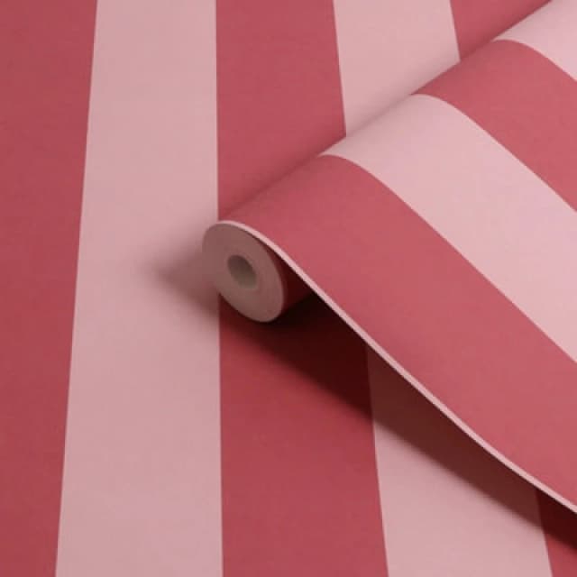 Cath Kidston Canopy Stripe Pink & Red Stripped Wallpaper Wallpaper One Size Pink 71747106000